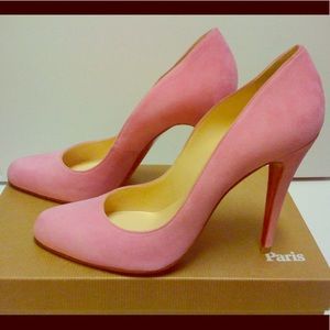 Christian Louboutin Decollete 100 rose suede pump